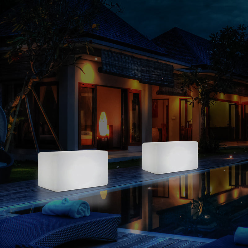Buitenlamp, Verlichte LED Kruk Zetel, Bank, Zitbank, Tuinverlichting, 55x35 cm, Tuinlamp