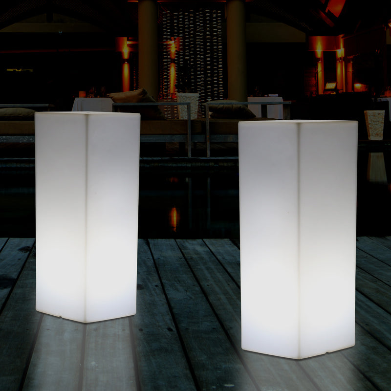 LED Zuil Vloerverlichting, Draadloze Lichtzuil Buitenlamp Patio Vloerlamp, 110 x 30 cm