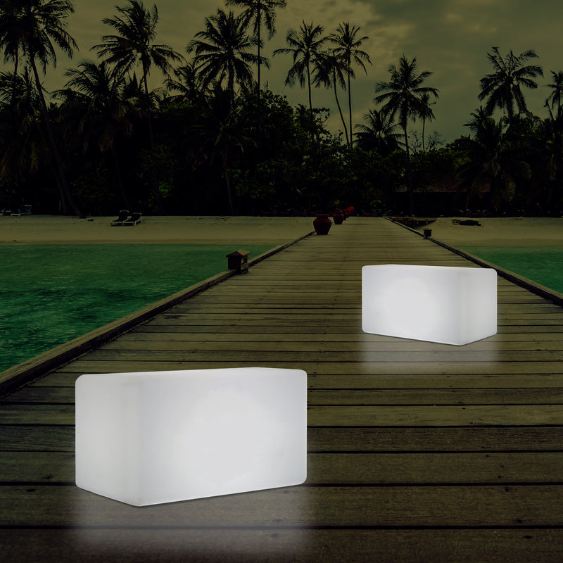 Buitenlamp, Verlichte LED Kruk Zetel, Bank, Zitbank, Tuinverlichting, 55x35 cm, Tuinlamp
