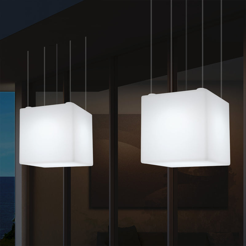 Terrasverlichting, Tuinlamp, 50cm LED Kubus Hanglamp, 5V Laagspanning op Netvoeding