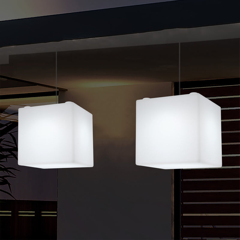 Buitenverlichting, Tuinlamp, Terraslamp, Op Netvoeding 30cm LED Kubus, Kleurveranderend