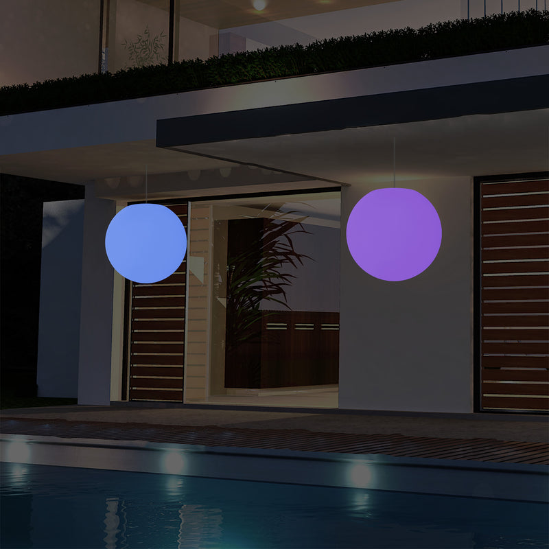 Buitenlamp op Netvoeding, LED Plafondlamp, 30cm Bol, Meerkleurig, Kleurveranderend