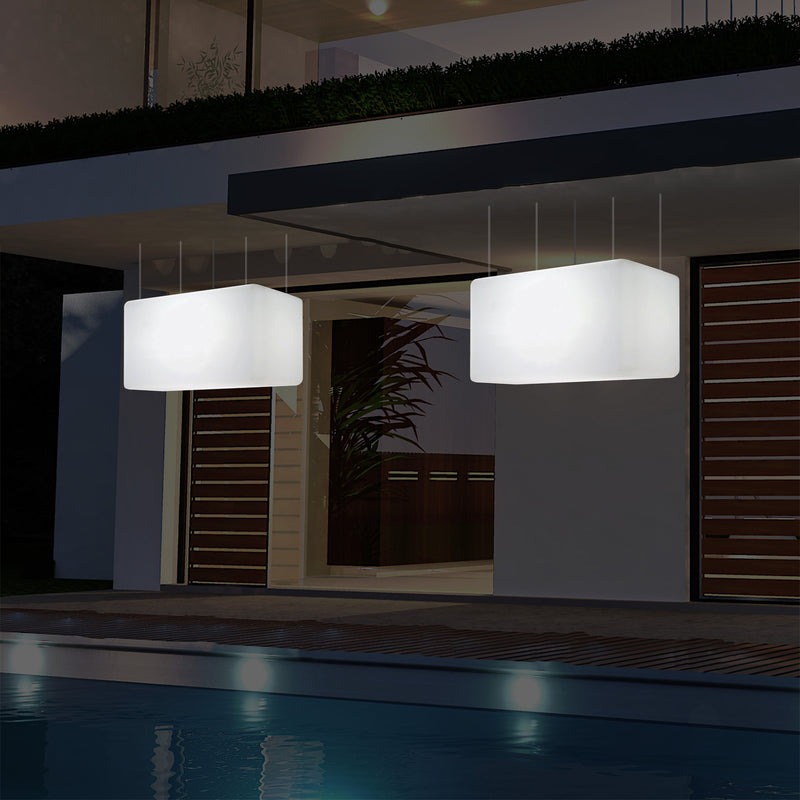 Buitenverlichting, Patio Plafondlamp, 55x35 cm LED Hanglamp, RGB met Afstandsbediening