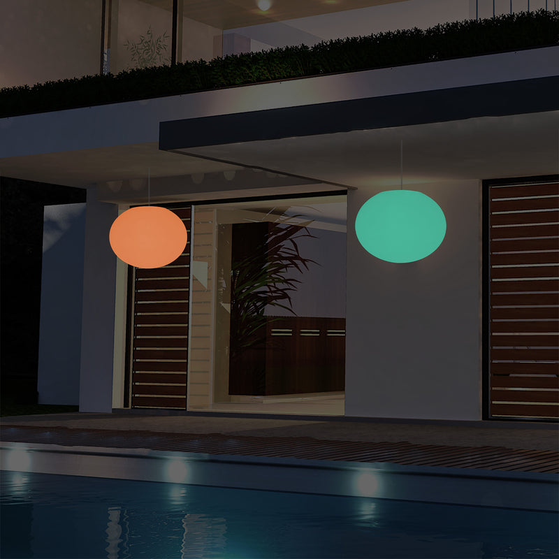 Hanglamp Terraslamp, Tuinverlichting, Sfeerlicht LED Hanglamp op Netvoeding, 27cm RGB