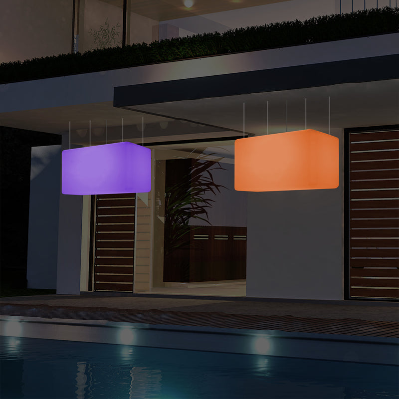 Buitenverlichting, Patio Plafondlamp, 55x35 cm LED Hanglamp, RGB met Afstandsbediening