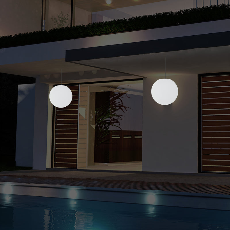 Tuinlamp LED Hanglamp, 20 cm Bol Plafondlamp, RGB Kleurveranderend met Afstandbediening