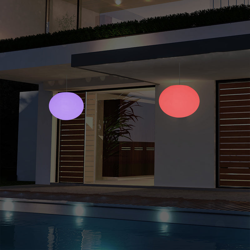 Hanglamp Terraslamp, Tuinverlichting, Sfeerlicht LED Hanglamp op Netvoeding, 27cm RGB
