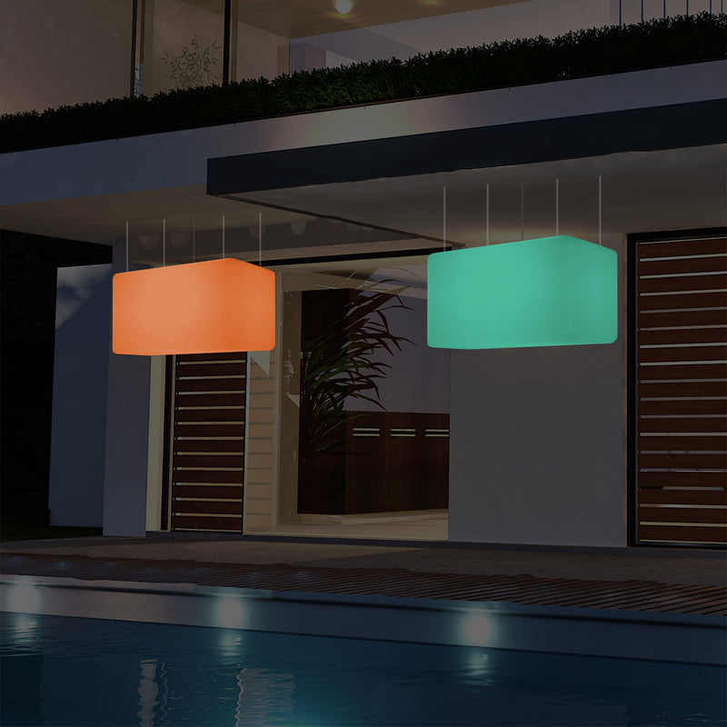 Buitenverlichting, Patio Plafondlamp, 55x35 cm LED Hanglamp, RGB met Afstandsbediening