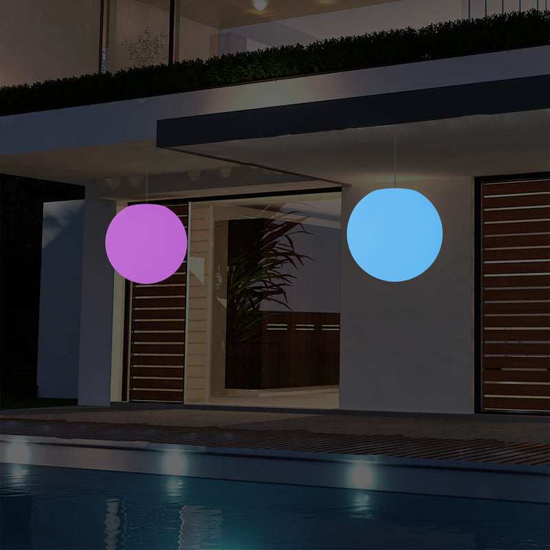 Terras LED Hanglamp, 40cm Bol Plafondlamp op Netvoeding, 5V Laagspanning, Buitenlamp