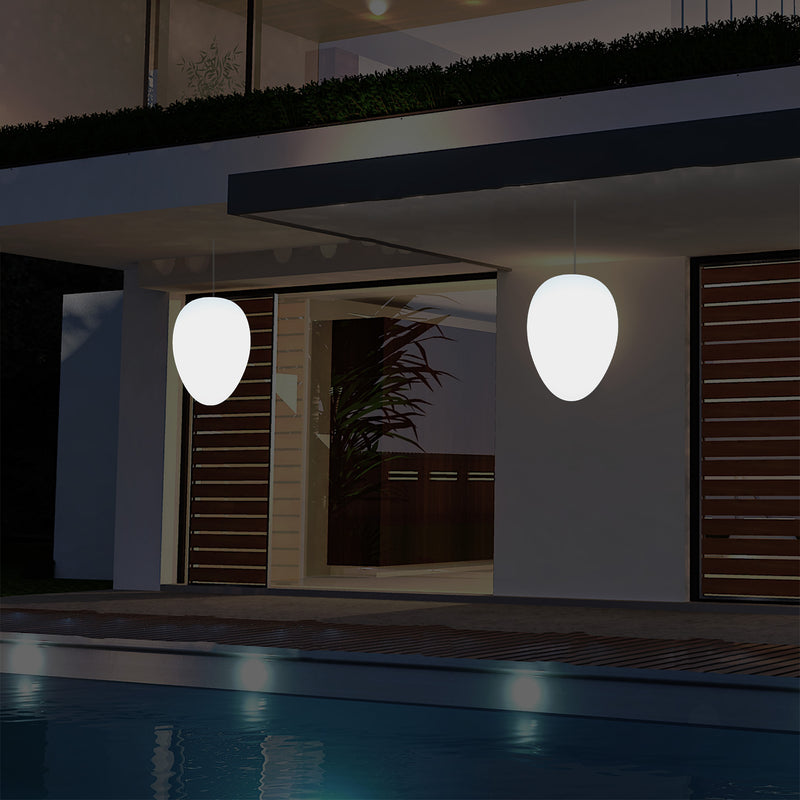 Tuin Patio Plafondlamp, Buitenverlichting, 37cm LED Ei Hanglamp, RGB, Sfeerlicht, Buitenlamp