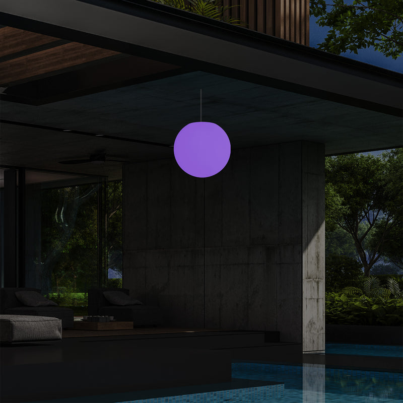 Tuinlamp LED Hanglamp, 20 cm Bol Plafondlamp, RGB Kleurveranderend met Afstandbediening