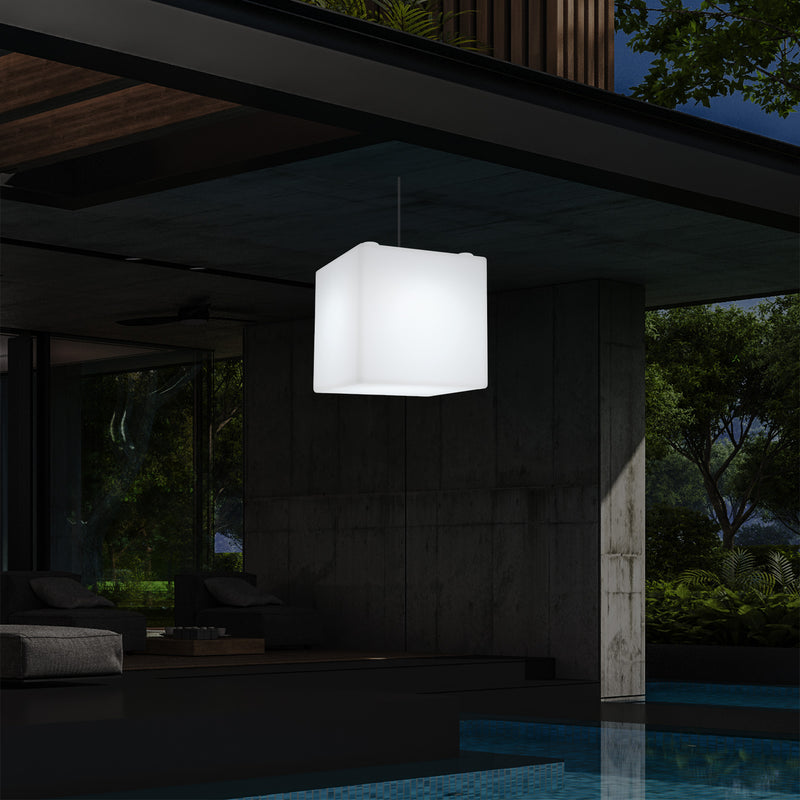 Buitenverlichting, Tuinlamp, Terraslamp, Op Netvoeding 30cm LED Kubus, Kleurveranderend