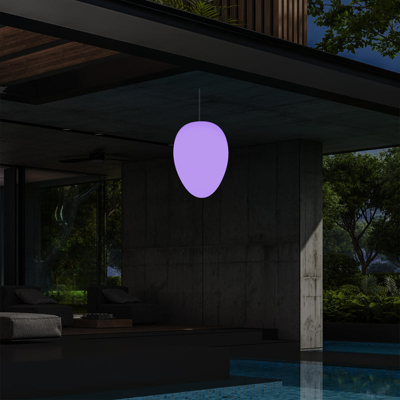 Tuin Patio Plafondlamp, Buitenverlichting, 37cm LED Ei Hanglamp, RGB, Sfeerlicht, Buitenlamp
