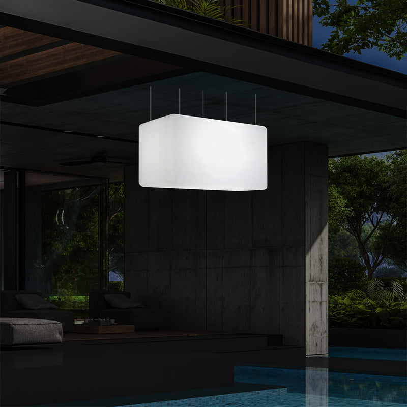 Buitenverlichting, Patio Plafondlamp, 55x35 cm LED Hanglamp, RGB met Afstandsbediening