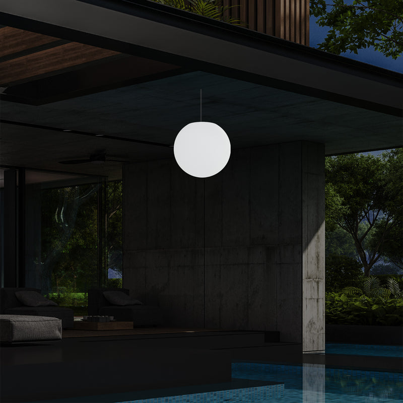 Tuinlamp LED Hanglamp, 20 cm Bol Plafondlamp, RGB Kleurveranderend met Afstandbediening