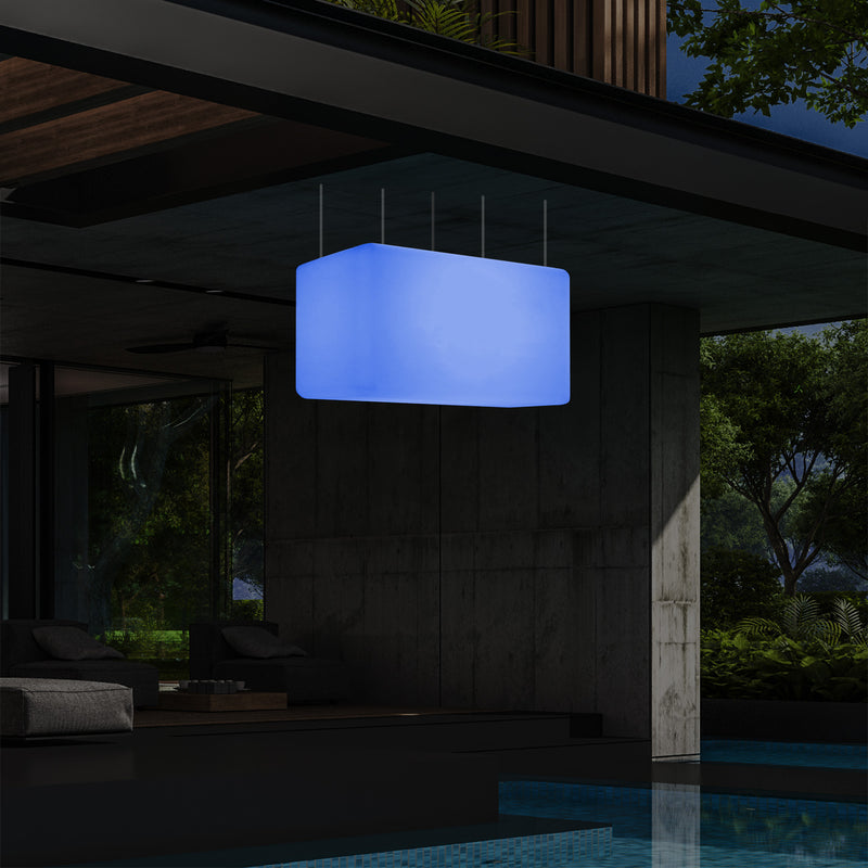Buitenverlichting, Patio Plafondlamp, 55x35 cm LED Hanglamp, RGB met Afstandsbediening