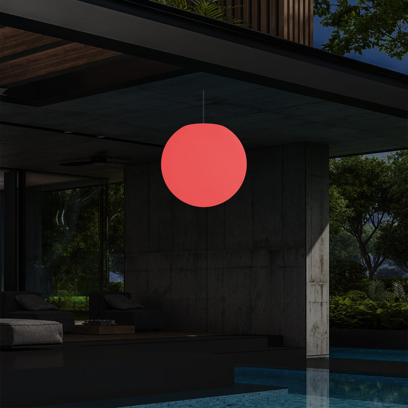 Terras LED Hanglamp, 40cm Bol Plafondlamp op Netvoeding, 5V Laagspanning, Buitenlamp