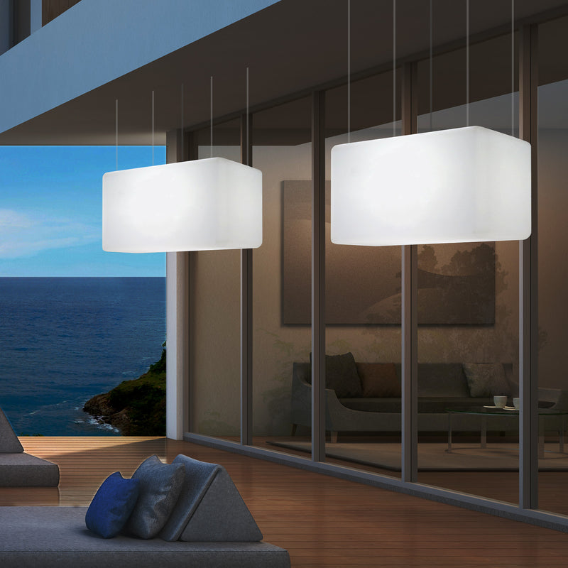 Buitenverlichting, Patio Plafondlamp, 55x35 cm LED Hanglamp, RGB met Afstandsbediening