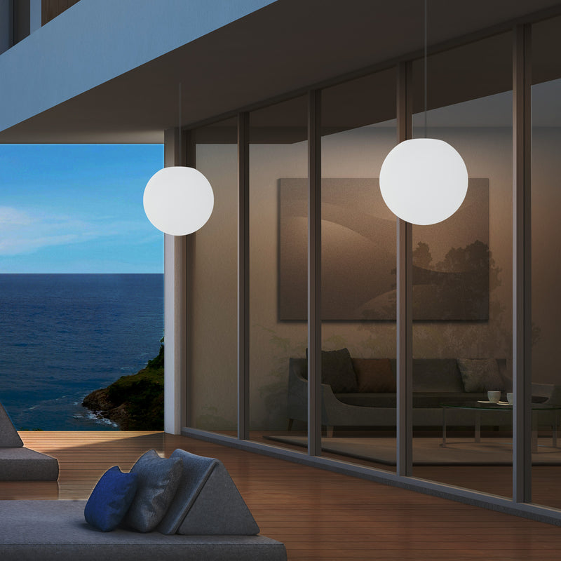 Tuinlamp LED Hanglamp, 20 cm Bol Plafondlamp, RGB Kleurveranderend met Afstandbediening
