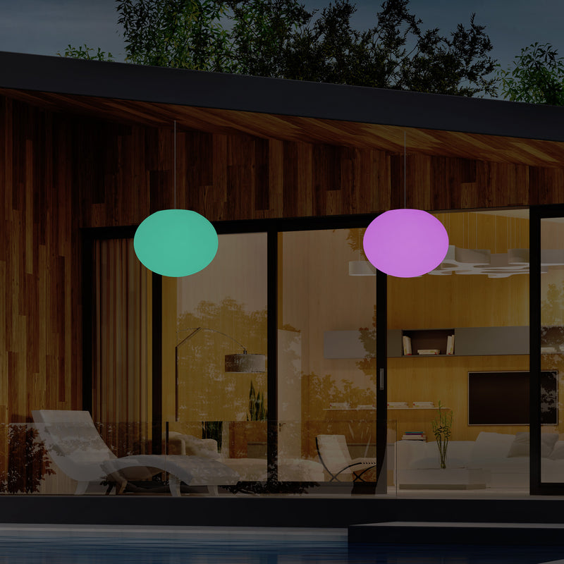 Hanglamp Terraslamp, Tuinverlichting, Sfeerlicht LED Hanglamp op Netvoeding, 27cm RGB