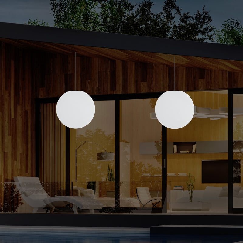 Buitenlamp op Netvoeding, LED Plafondlamp, 30cm Bol, Meerkleurig, Kleurveranderend