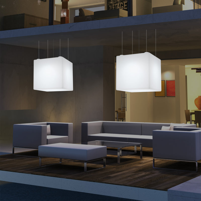 Buitenlamp, Tuinlamp, LED Plafondlamp, 60cm Kubus Kleurveranderende Lamp met Afstandsbediening