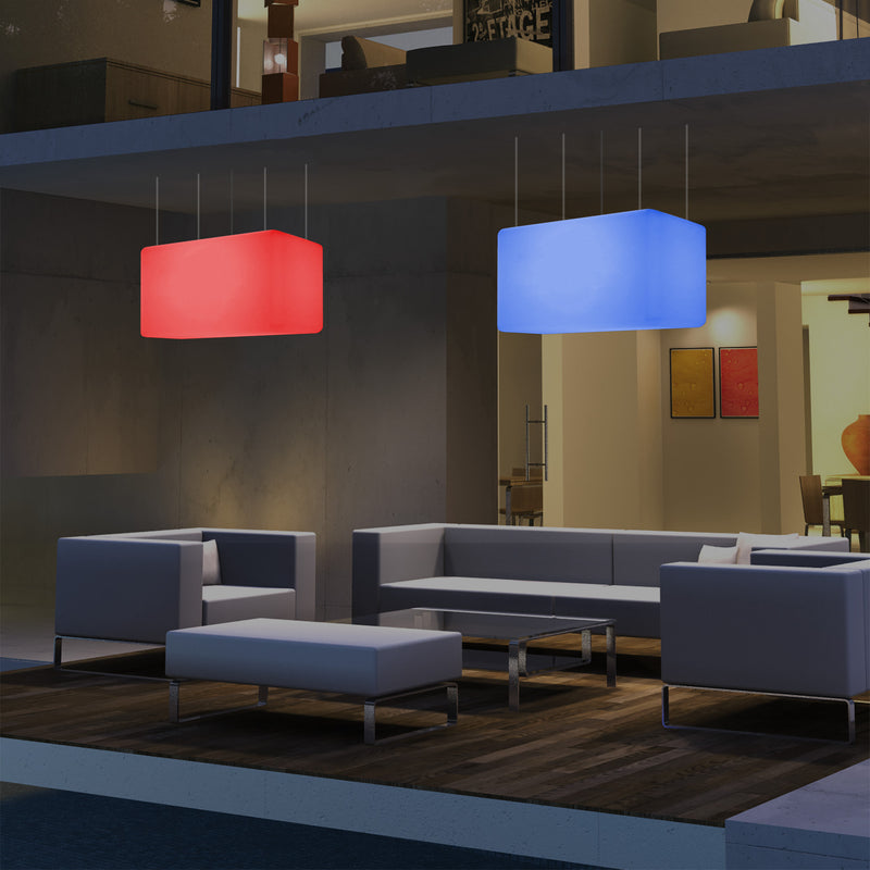 Buitenverlichting, Patio Plafondlamp, 55x35 cm LED Hanglamp, RGB met Afstandsbediening