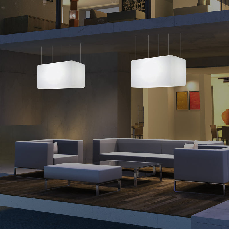 Buitenverlichting, Patio Plafondlamp, 55x35 cm LED Hanglamp, RGB met Afstandsbediening