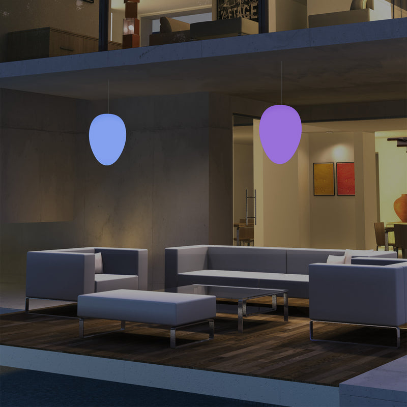 Tuin Patio Plafondlamp, Buitenverlichting, 37cm LED Ei Hanglamp, RGB, Sfeerlicht, Buitenlamp