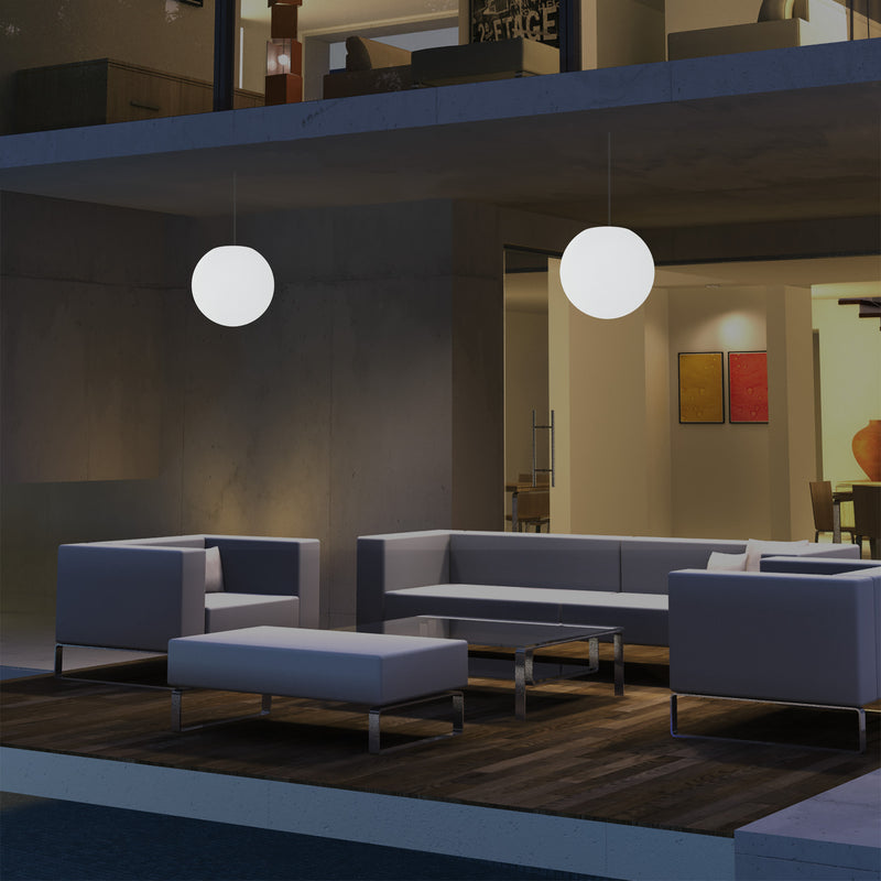 Tuinlamp LED Hanglamp, 20 cm Bol Plafondlamp, RGB Kleurveranderend met Afstandbediening