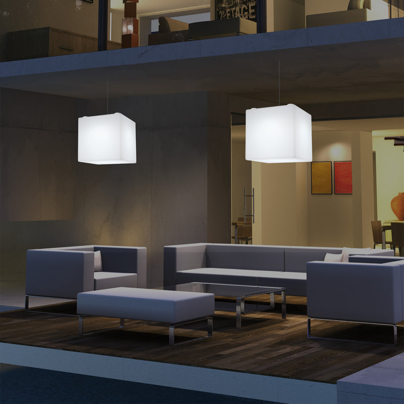 Buitenverlichting, Tuinlamp, Terraslamp, Op Netvoeding 30cm LED Kubus, Kleurveranderend
