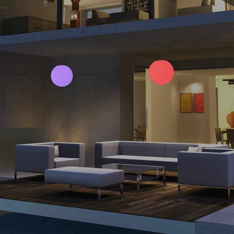 25cm LED Bol Hanglamp, Kleurveranderende LED Lamp met Afstandbediening, Plafondlamp