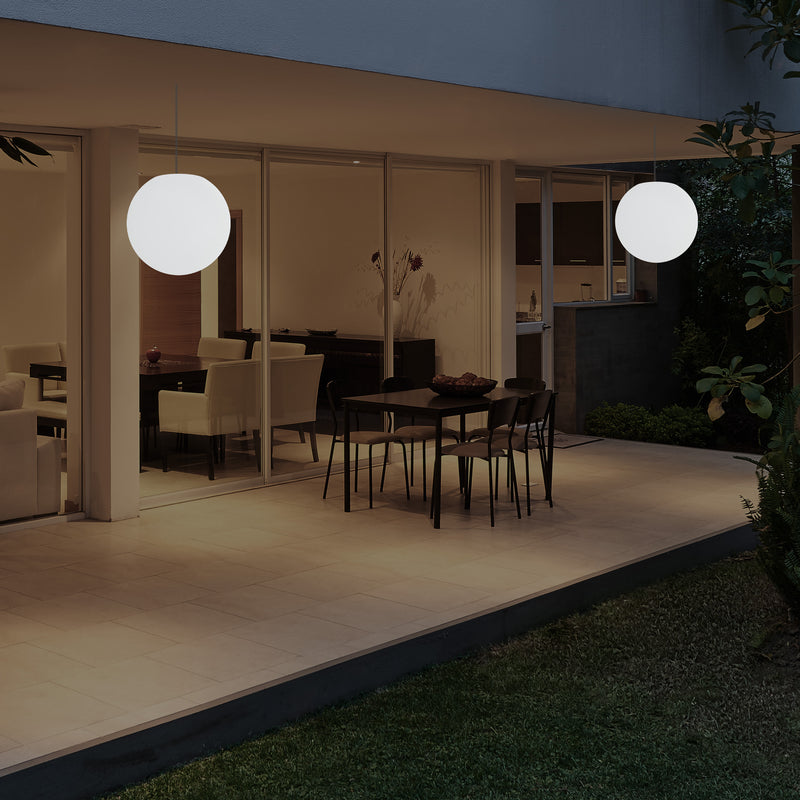 Tuinlamp LED Hanglamp, 20 cm Bol Plafondlamp, RGB Kleurveranderend met Afstandbediening