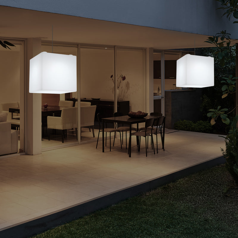 Buitenverlichting, Tuinlamp, Terraslamp, Op Netvoeding 30cm LED Kubus, Kleurveranderend