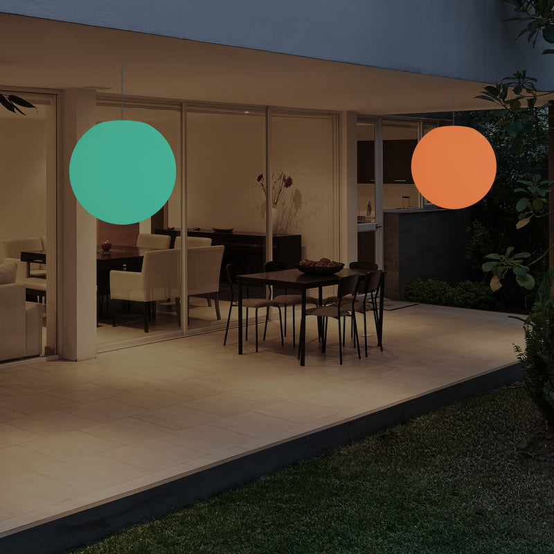 Buitenlamp op Netvoeding, LED Plafondlamp, 30cm Bol, Meerkleurig, Kleurveranderend