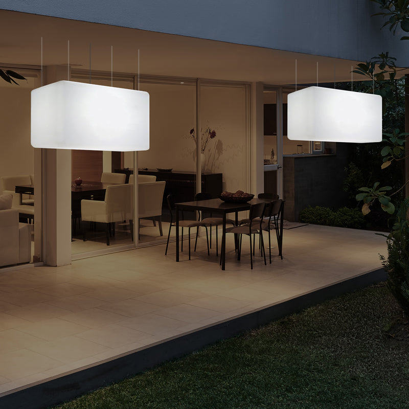 Buitenverlichting, Patio Plafondlamp, 55x35 cm LED Hanglamp, RGB met Afstandsbediening