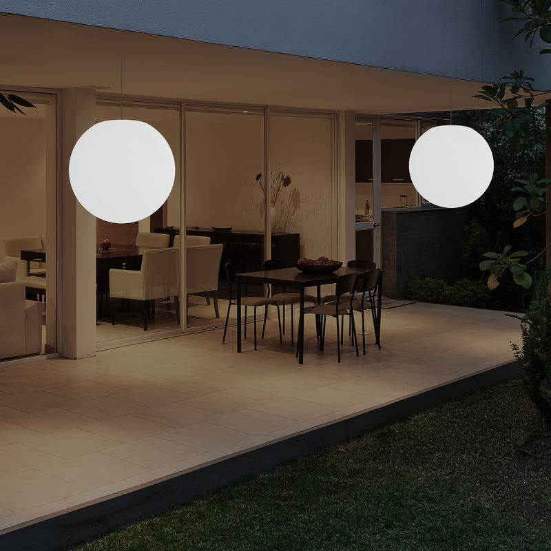 Buitenlamp op Netvoeding, LED Plafondlamp, 30cm Bol, Meerkleurig, Kleurveranderend