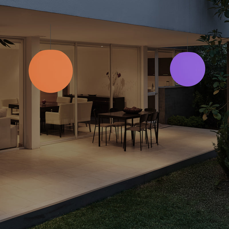 Terras LED Hanglamp, 40cm Bol Plafondlamp op Netvoeding, 5V Laagspanning, Buitenlamp