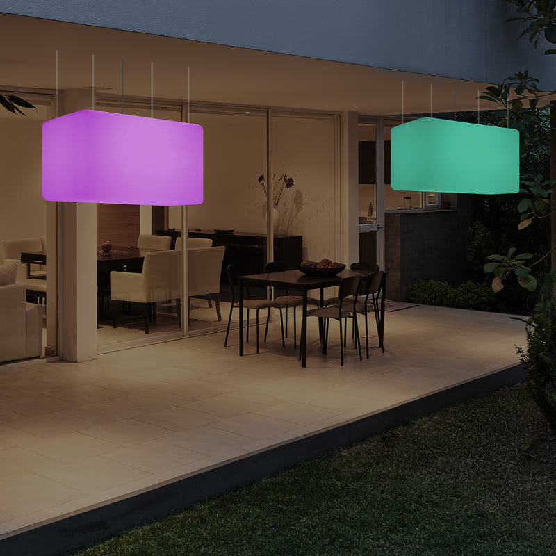 Buitenverlichting, Patio Plafondlamp, 55x35 cm LED Hanglamp, RGB met Afstandsbediening