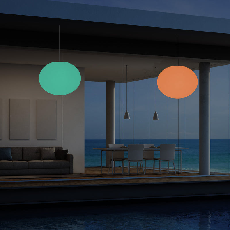 Hanglamp Terraslamp, Tuinverlichting, Sfeerlicht LED Hanglamp op Netvoeding, 27cm RGB