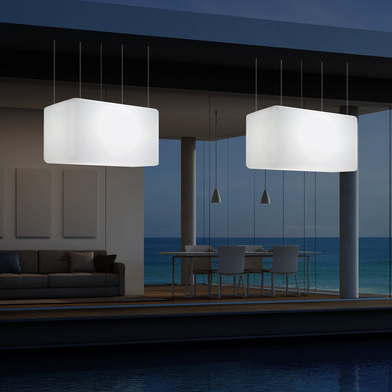 Buitenverlichting, Patio Plafondlamp, 55x35 cm LED Hanglamp, RGB met Afstandsbediening