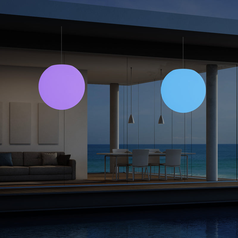 Terras LED Hanglamp, 40cm Bol Plafondlamp op Netvoeding, 5V Laagspanning, Buitenlamp