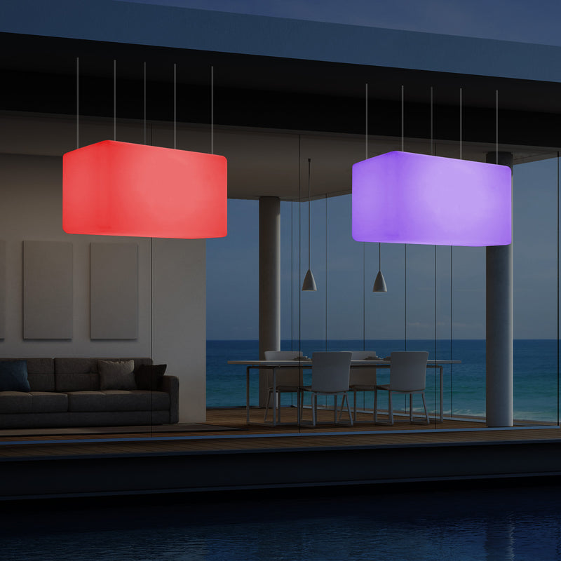 Buitenverlichting, Patio Plafondlamp, 55x35 cm LED Hanglamp, RGB met Afstandsbediening