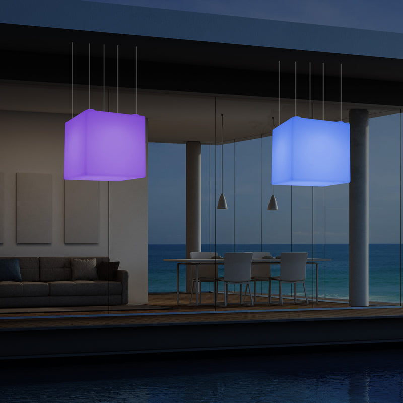 Terrasverlichting, Tuinlamp, 50cm LED Kubus Hanglamp, 5V Laagspanning op Netvoeding