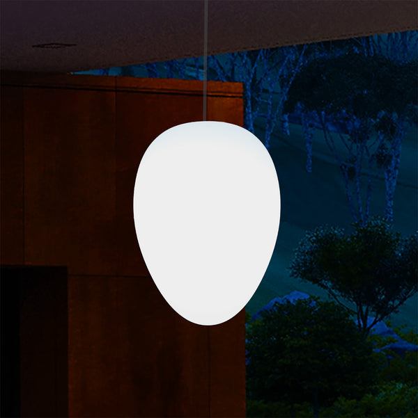 Tuin Patio Plafondlamp, Buitenverlichting, 37cm LED Ei Hanglamp, RGB, Sfeerlicht, Buitenlamp