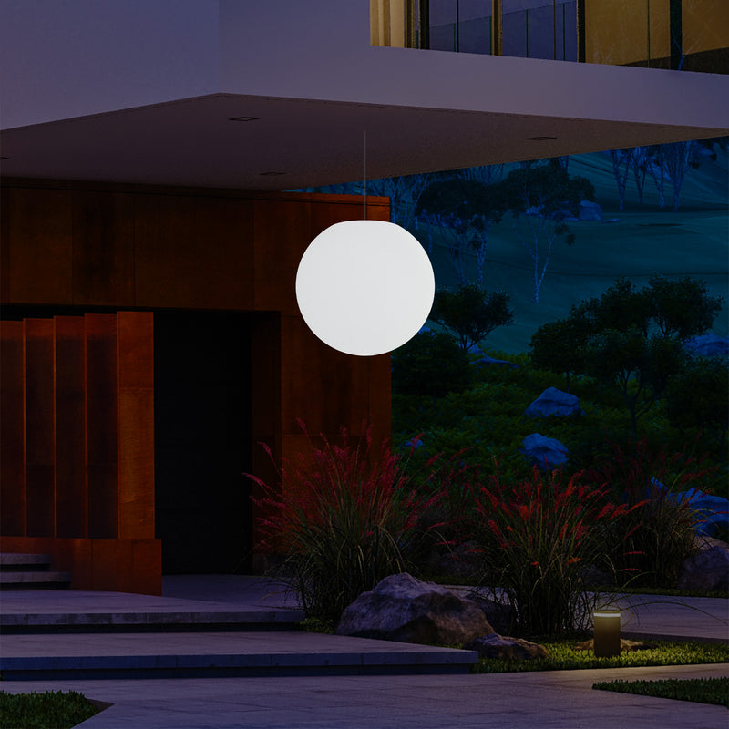 Terras LED Hanglamp, 40cm Bol Plafondlamp op Netvoeding, 5V Laagspanning, Buitenlamp