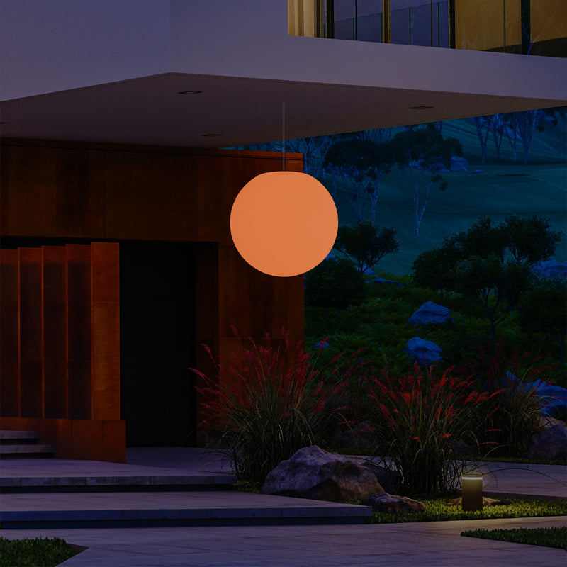 Terras LED Hanglamp, 40cm Bol Plafondlamp op Netvoeding, 5V Laagspanning, Buitenlamp