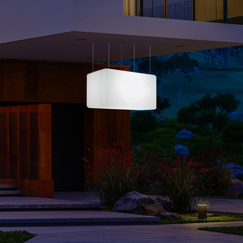 Buitenverlichting, Patio Plafondlamp, 55x35 cm LED Hanglamp, RGB met Afstandsbediening