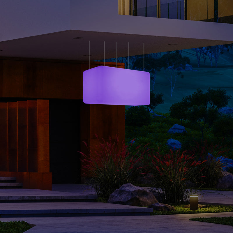 Buitenverlichting, Patio Plafondlamp, 55x35 cm LED Hanglamp, RGB met Afstandsbediening