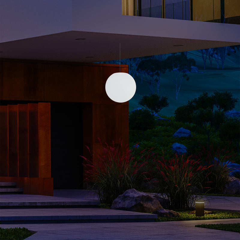 Tuinlamp LED Hanglamp, 20 cm Bol Plafondlamp, RGB Kleurveranderend met Afstandbediening